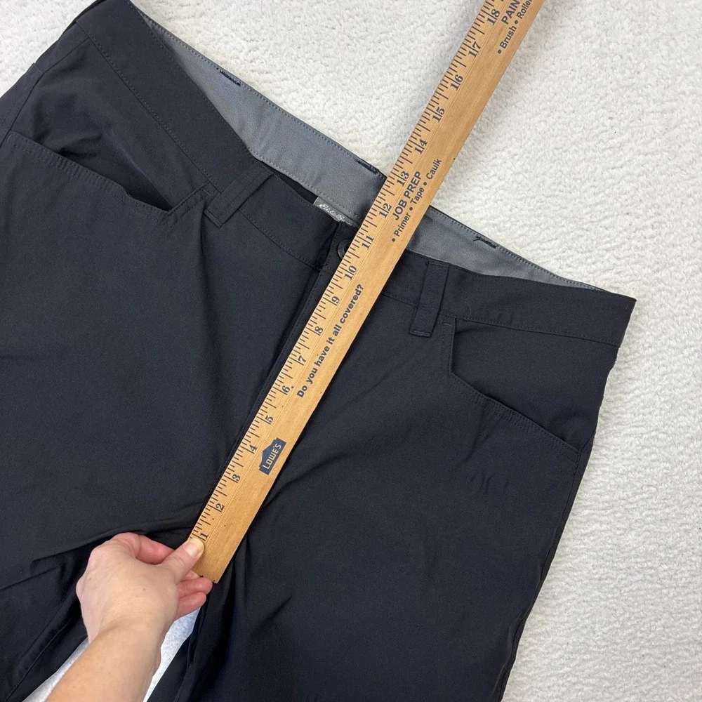 EDDIE BAUER 'Convertible Tech Pants' Mens 38/30 Black Zip-Off Stretch Hiking EUC